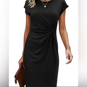 EXPRESS BLACK‎ STRETCH SHORT SLEEVE DRESS SIZE L